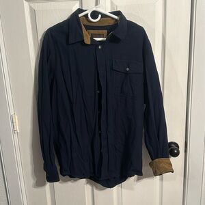 Navy button up